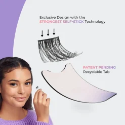 Easy Tab>Impress Authentic Natural | 1 Pair of Half Lash & 2 Clusters
