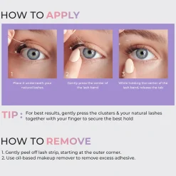 Easy Tab>Impress Black Wispy | 1 Pair of Half Lash & 2 Clusters