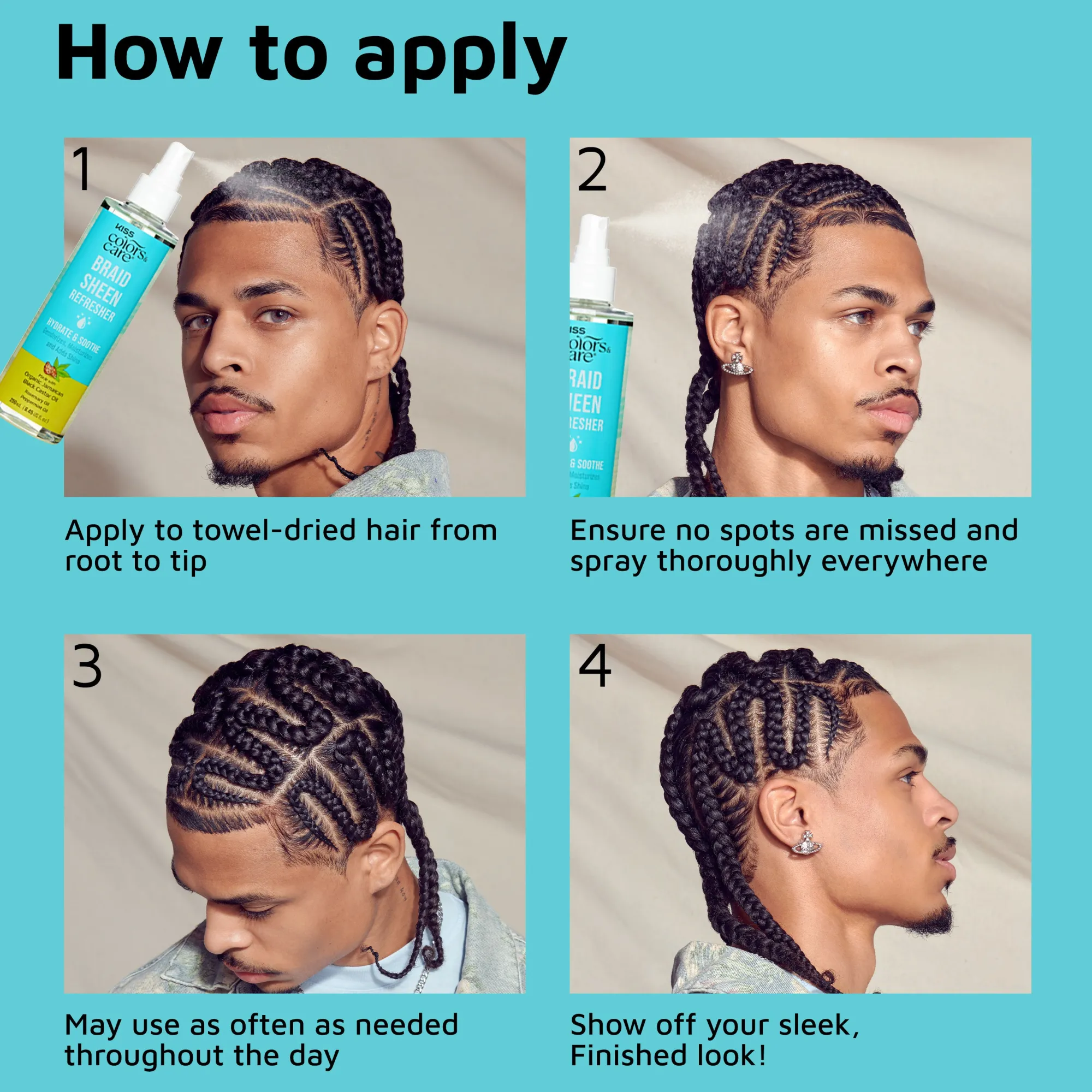 Hair Care|Styling>Kiss Colors and Care Braid Sheen Refresher
