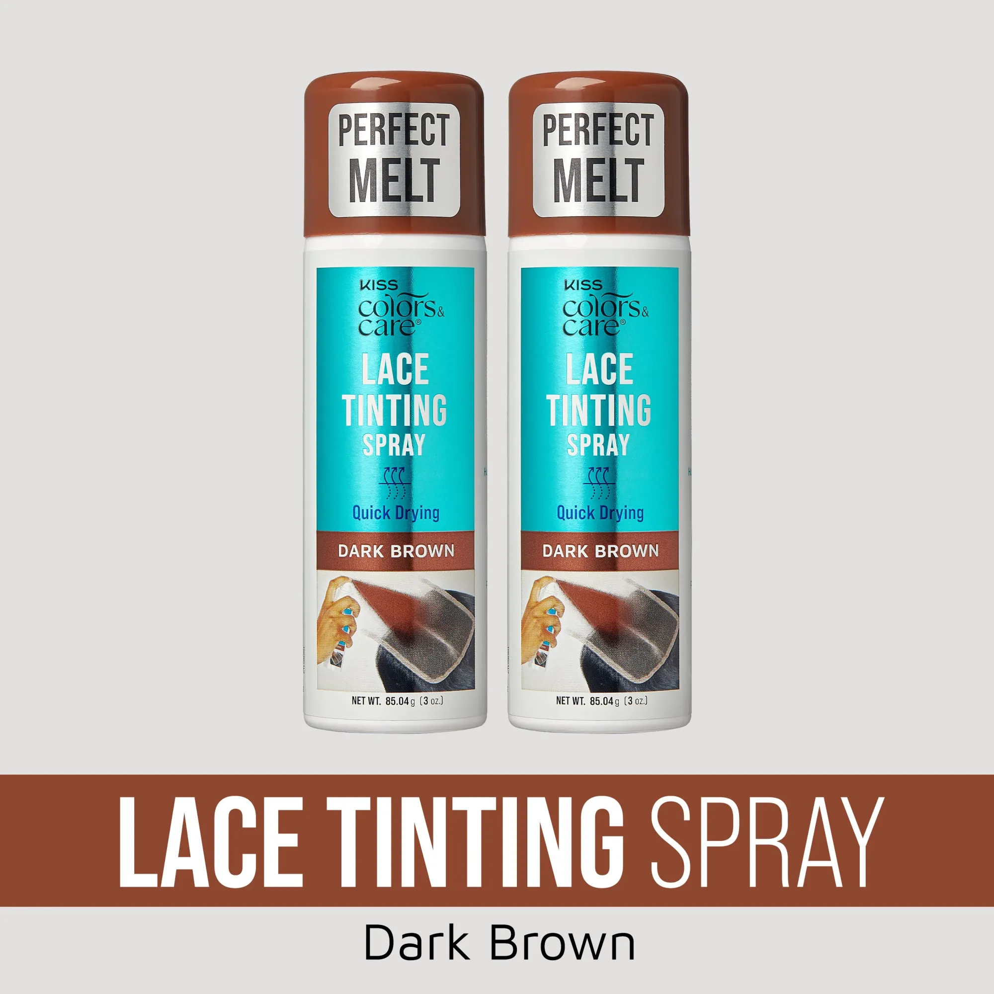 Bundles>Kiss Colors and Care Dark Brown Lace Tinting Spray Bundle