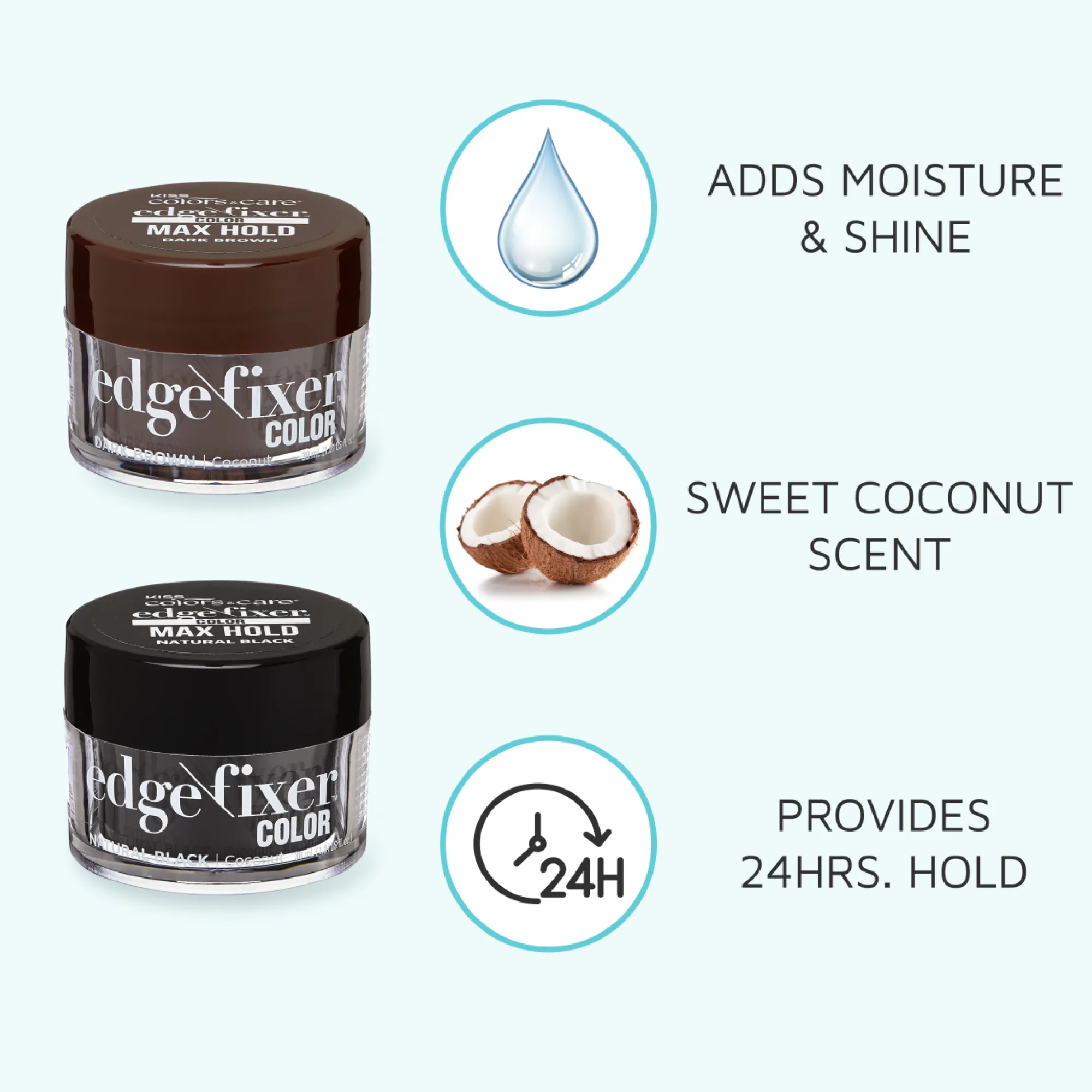 Styling|Hair Care>Kiss Colors and Care Edge Fixer Color Gel