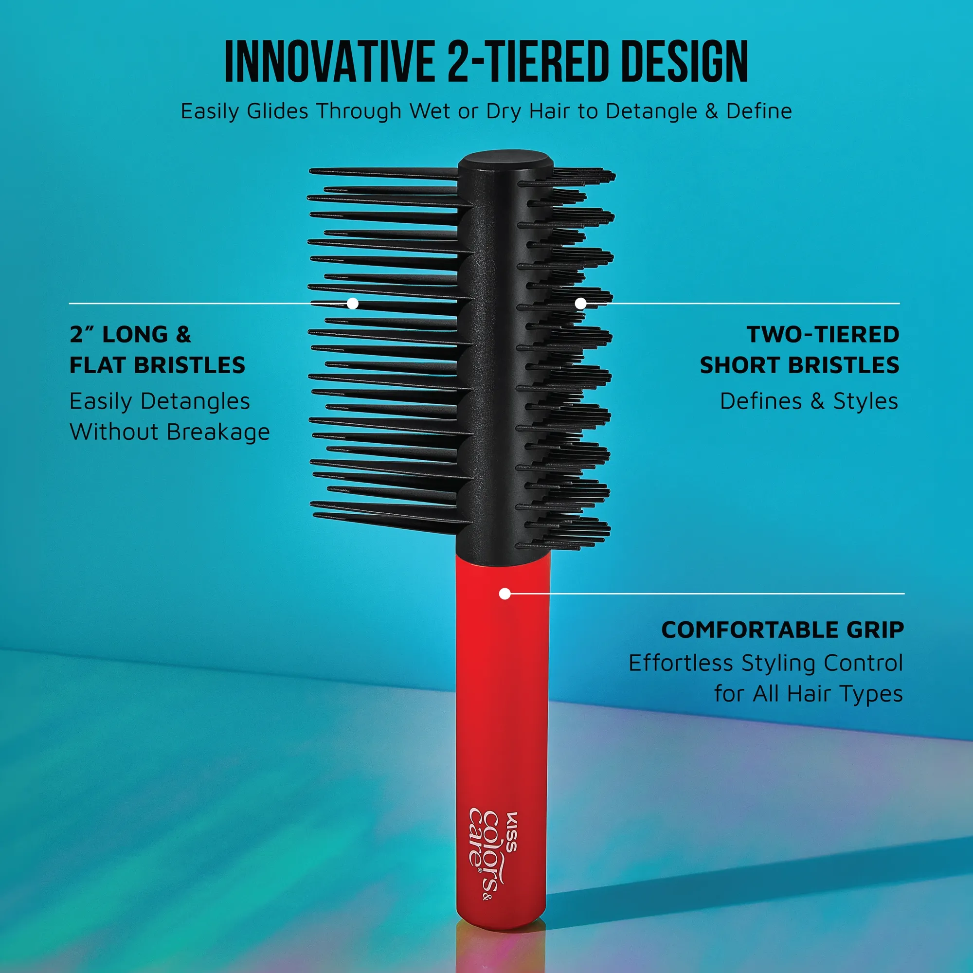 Accessories|Men>Kiss Colors and Care 2 in 1 Detangle Brush