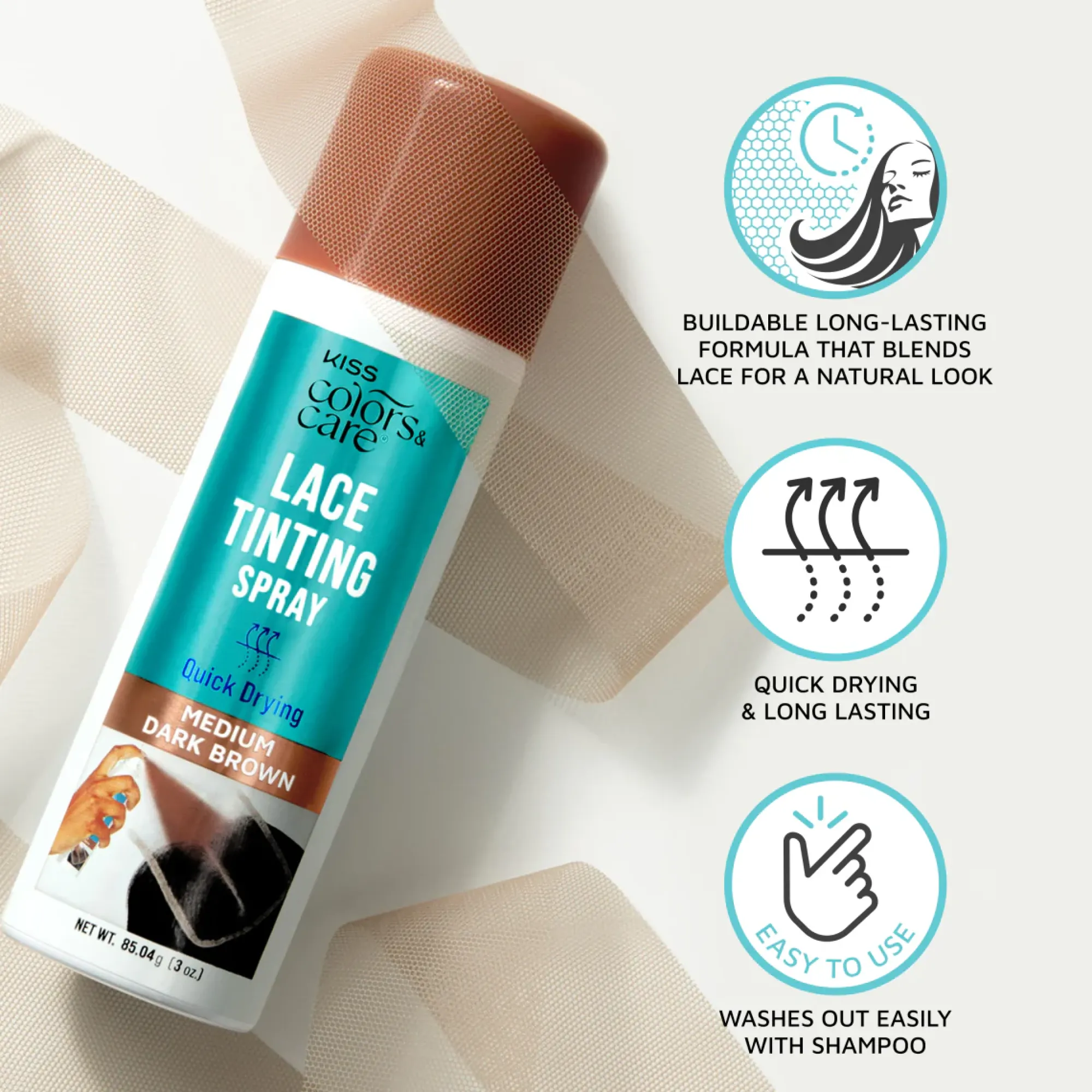 Wig & Weave>Kiss Colors and Care Lace Tinting Spray