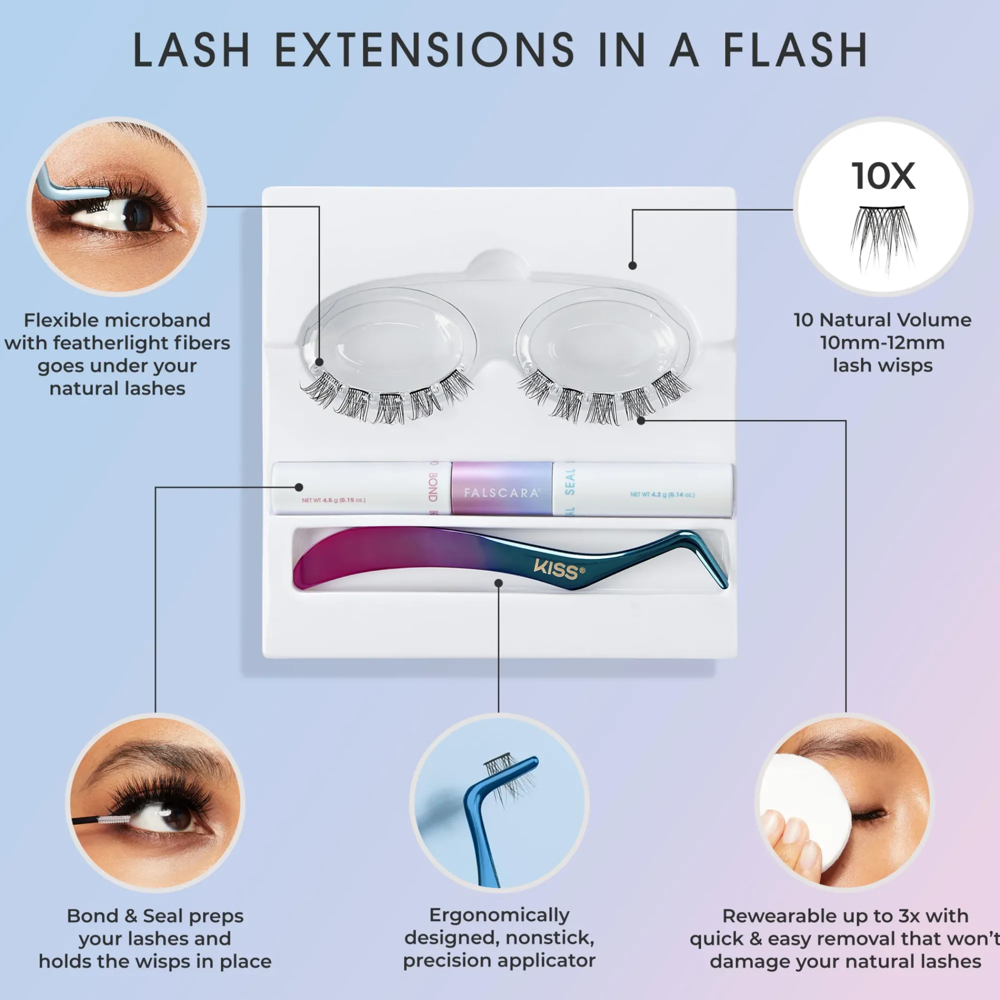 Natural|Wispy>Falscara Lengthening Wisps | 10 Wisps