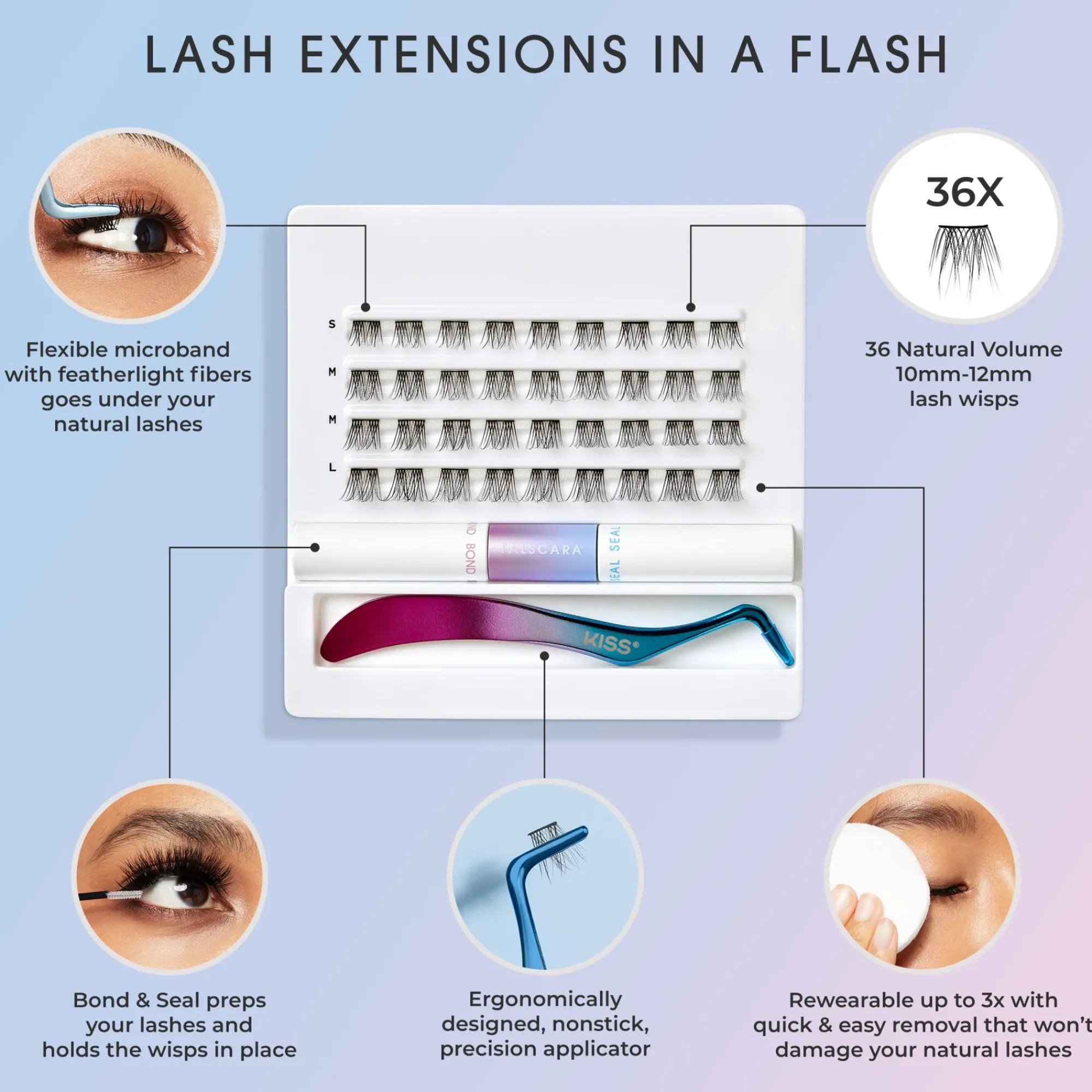 Natural|Wispy>Falscara Lengthening Wisps | 36 Wisps