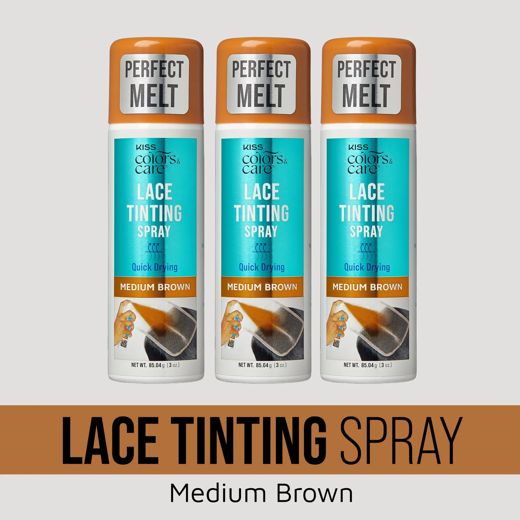 Bundles>Kiss Colors and Care Medium Brown Lace Tinting Spray Bundle