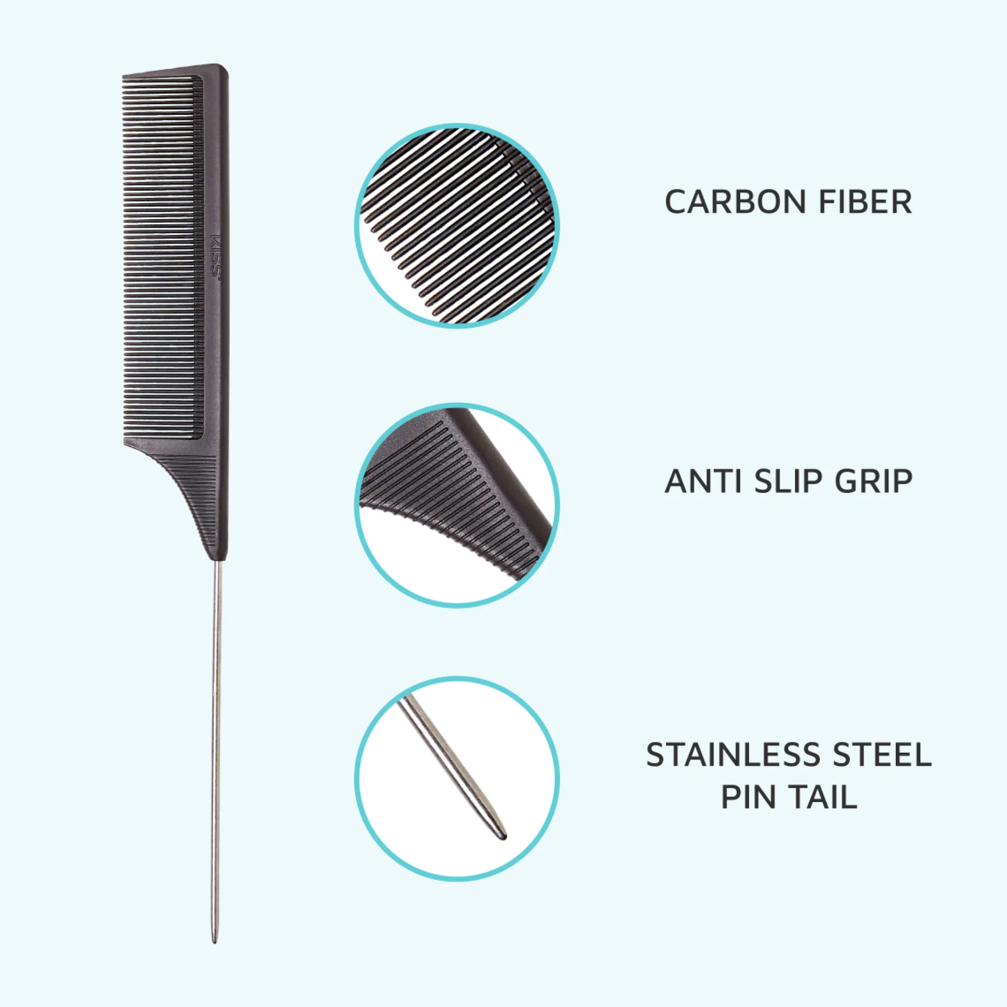 Men|Styling>Kiss Colors and Care Pin Tail Comb