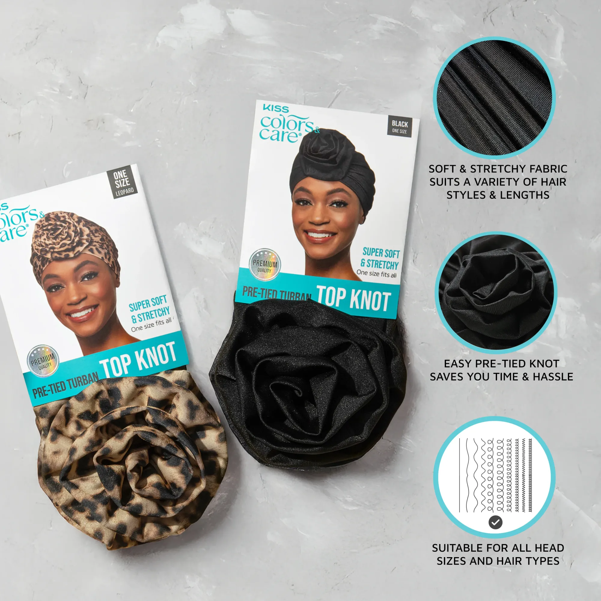 Accessories>Kiss Colors and Care Pre-Tied Top Knot Turban