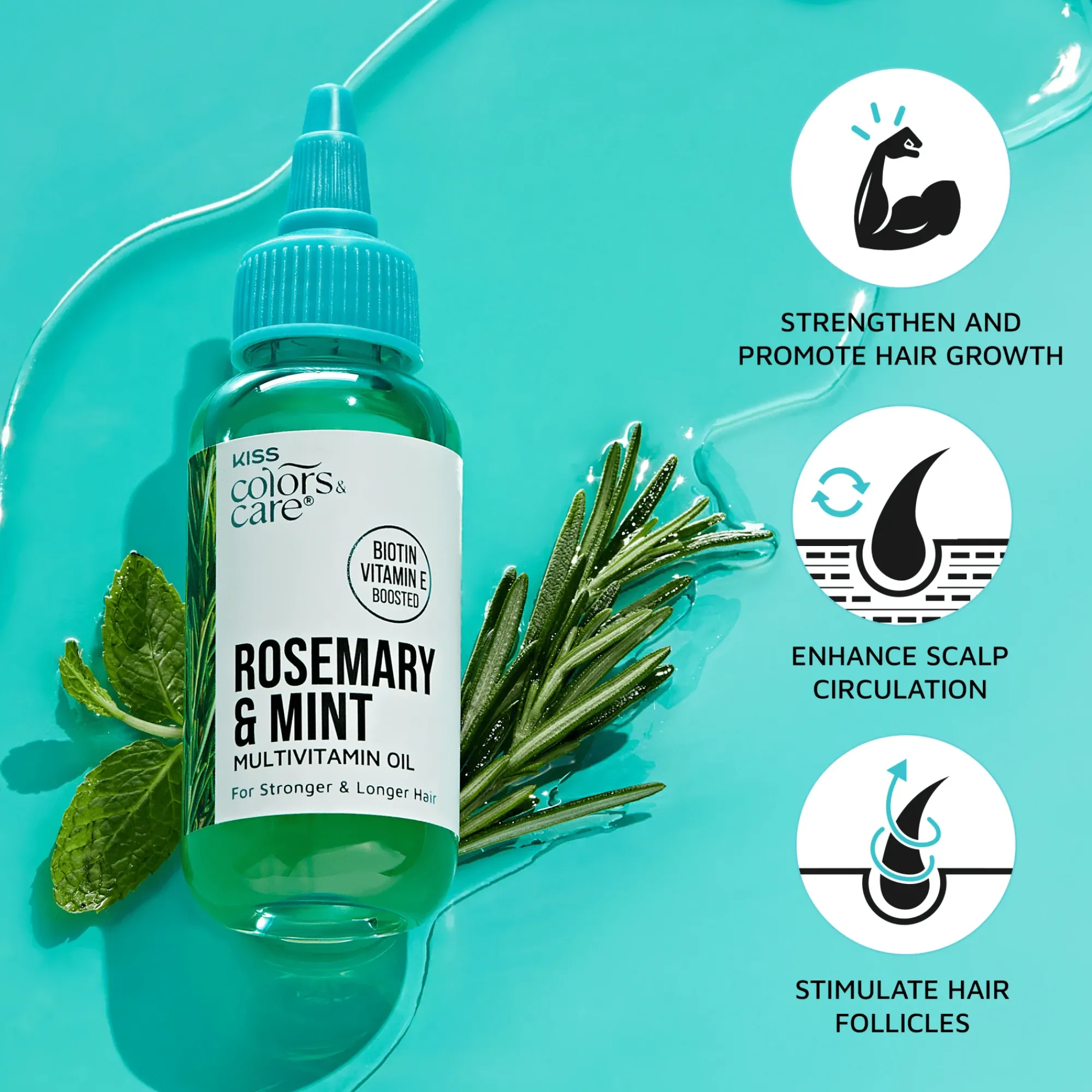 Hair Care>Kiss Colors and Care Rosemary & Mint Oil