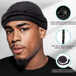 Men>Kiss Colors and Care Satin-Lined Halo Turban