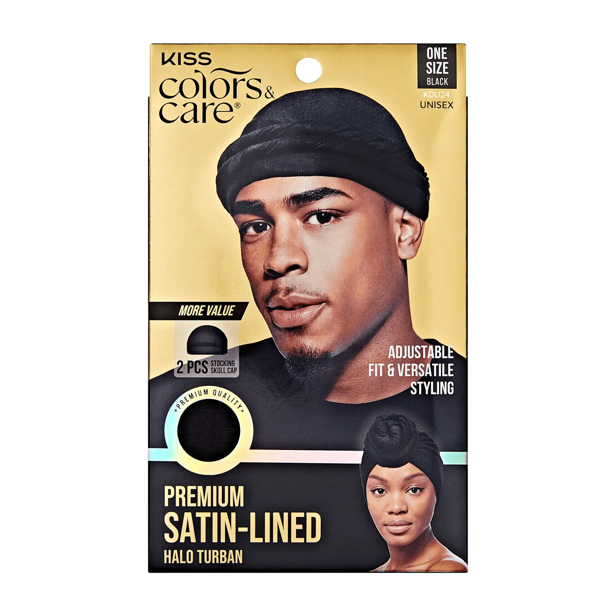 Men>Kiss Colors and Care Satin-Lined Halo Turban Set