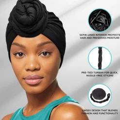 Men>Kiss Colors and Care Satin-Lined Halo Turban Set