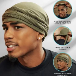 Men>Kiss Colors and Care Satin-Lined Halo Turban Set