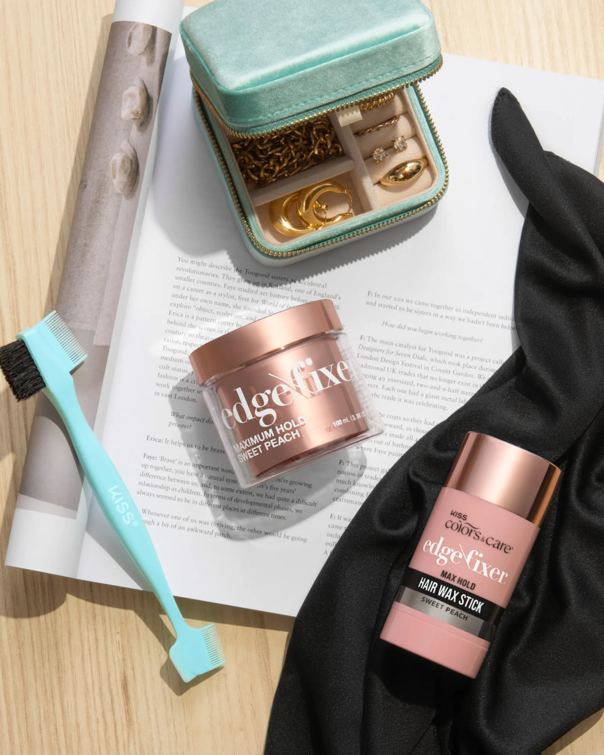 Accessories|Hair Care>Kiss Colors and Care Silky Satin Edge Scarf