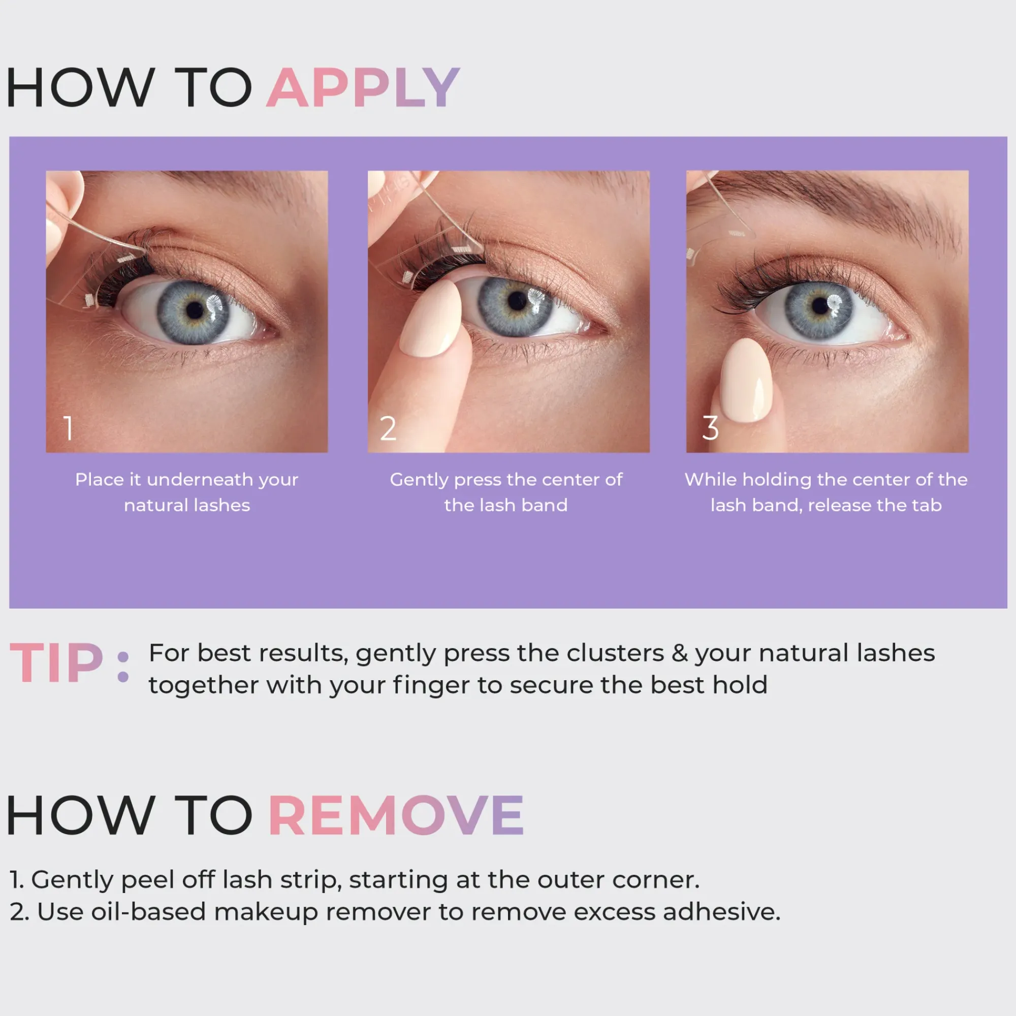 Easy Tab>Impress Sleek Natural | 1 Pair of Half Lash & 2 Clusters