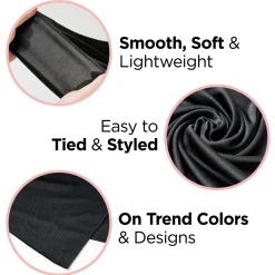 Accessories>Kiss Colors and Care Soft Satin Wrap Scarf