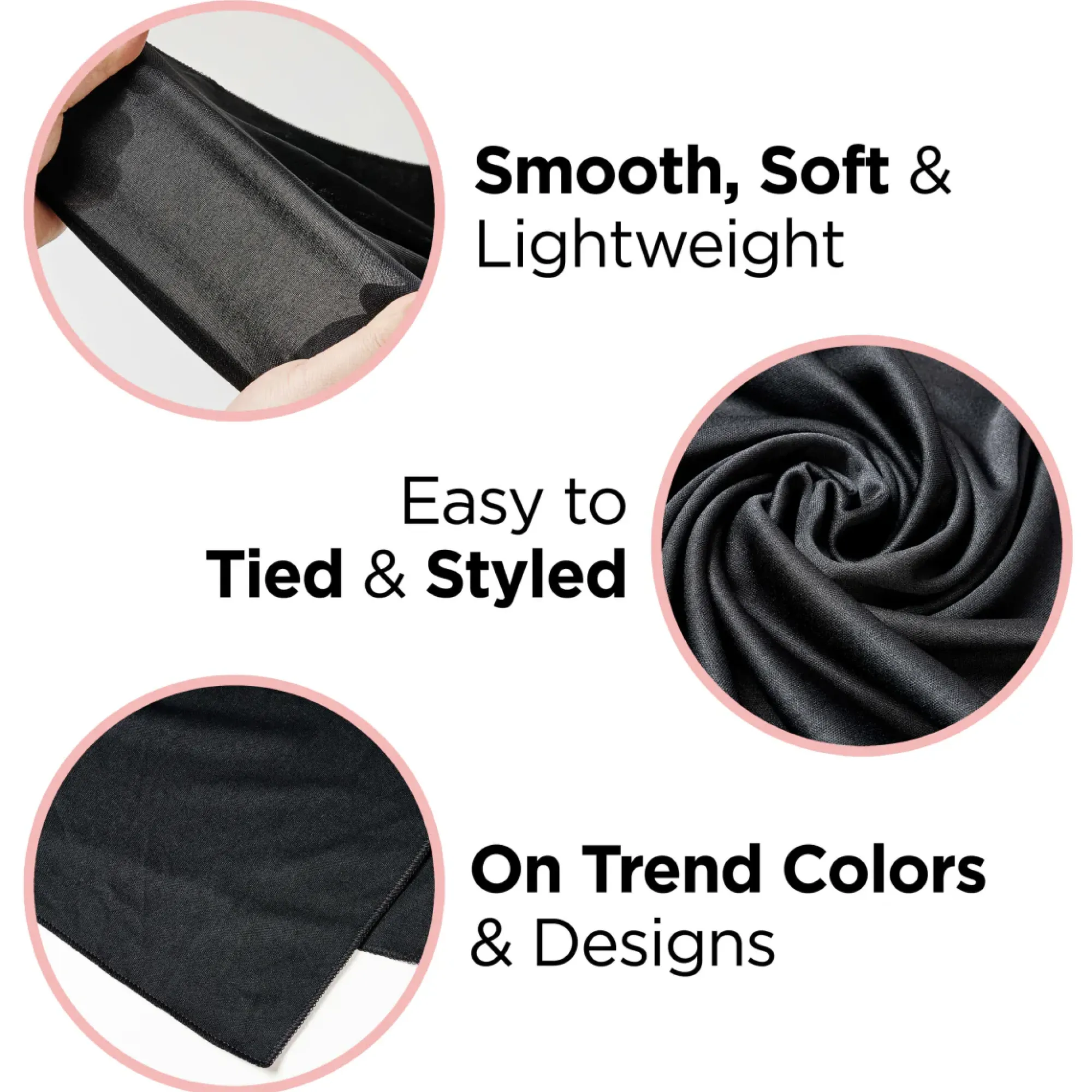 Accessories>Kiss Colors and Care Soft Satin Wrap Scarf